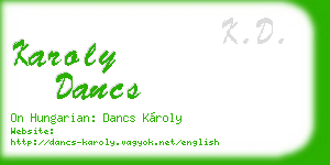 karoly dancs business card